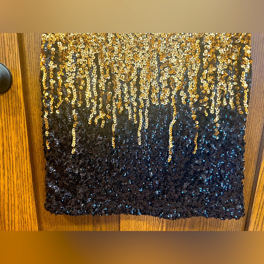 Sequen Dress, Black/Gold, Size Large, Party, Cocktail, Studio 54, New Year - Picture 4 of 8